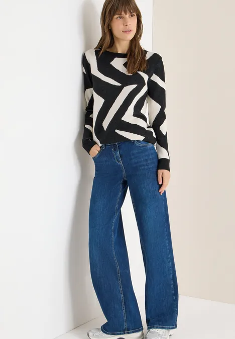 Sweter z graficznym wzorem Black Sweter z graficznym wzorem Black