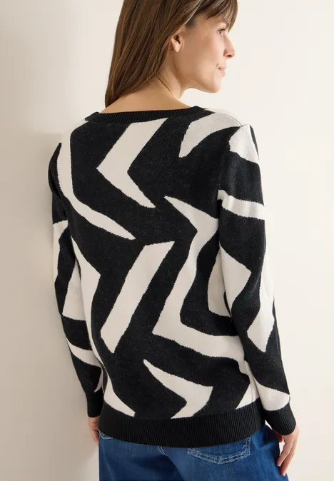 Sweter z graficznym wzorem Black Sweter z graficznym wzorem Black