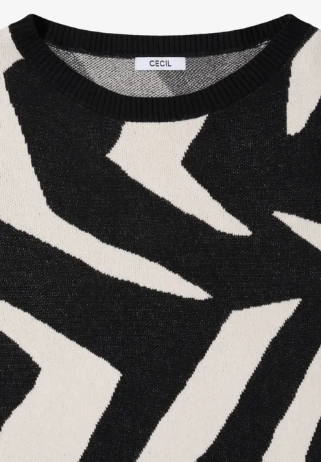 Sweter z graficznym wzorem Black Sweter z graficznym wzorem Black