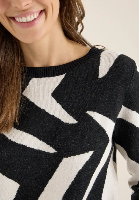 Sweter z graficznym wzorem Black Sweter z graficznym wzorem Black