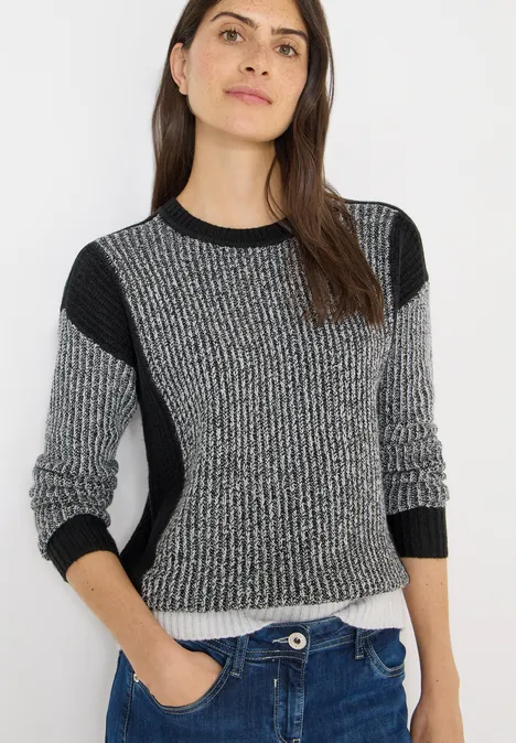 Doux pull en mouliné Black Doux pull en mouliné Black