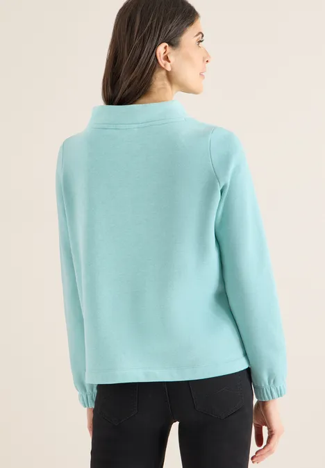 Funnelneck Sweatshirt foam blue melange