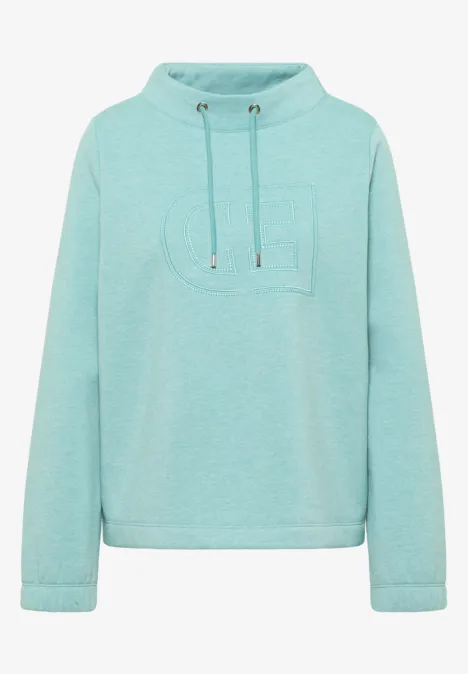 Funnelneck Sweatshirt foam blue melange