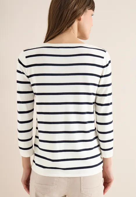 Gestreifter Pullover vanilla white