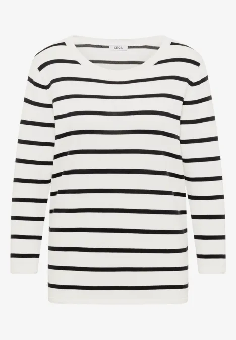Gestreifter Pullover vanilla white