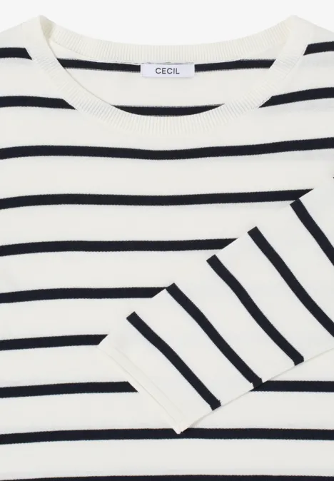 Gestreifter Pullover vanilla white