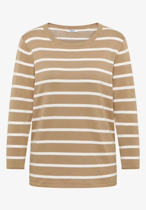 Gestreifter Pullover golden camel