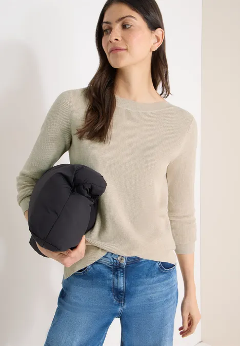 Strukturpullover egg beige melange Strukturpullover egg beige melange