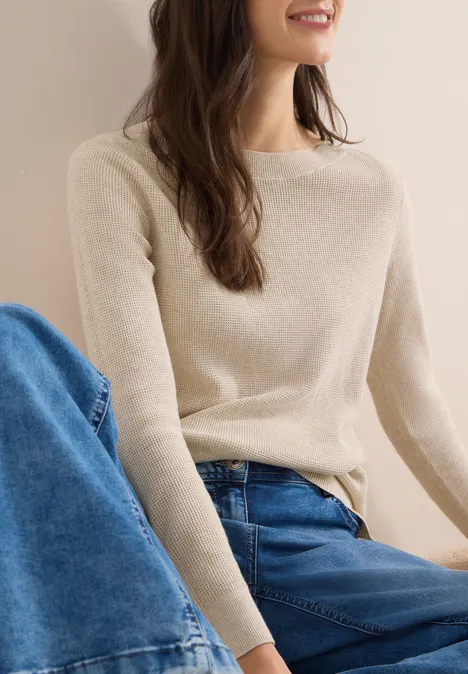 Strukturpullover egg beige melange Strukturpullover egg beige melange
