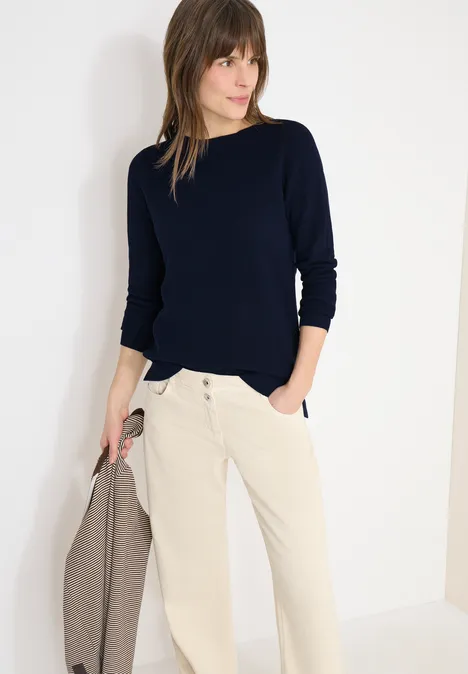 Strukturpullover deep denim blue melange Strukturpullover deep denim blue melange