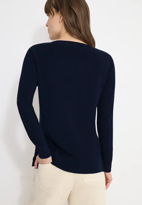 Strukturpullover deep denim blue melange Strukturpullover deep denim blue melange