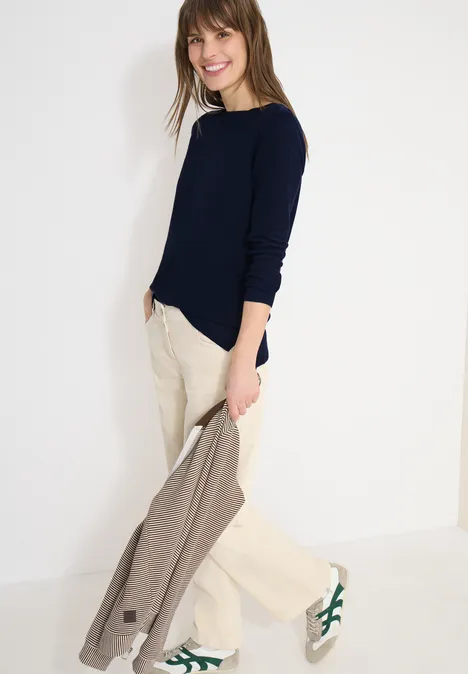 Strukturpullover deep denim blue melange Strukturpullover deep denim blue melange