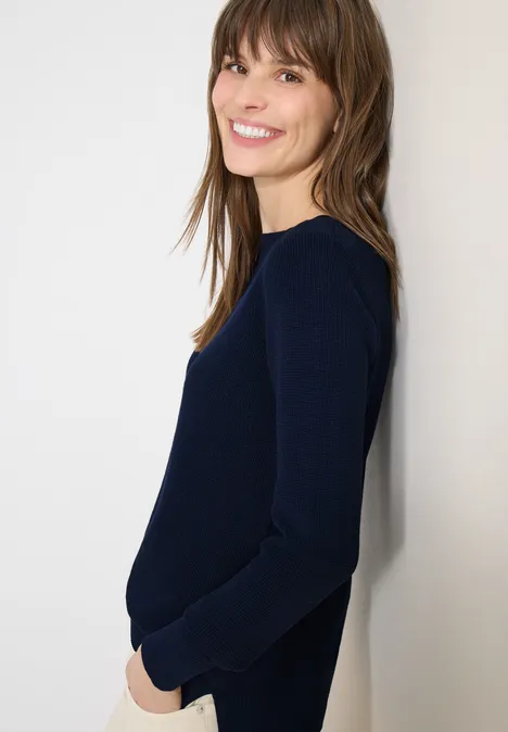 Strukturpullover deep denim blue melange Strukturpullover deep denim blue melange