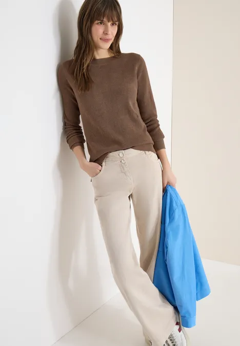 Strukturpullover light macchiato brown melange Strukturpullover light macchiato brown melange