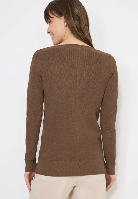 Strukturpullover light macchiato brown melange Strukturpullover light macchiato brown melange