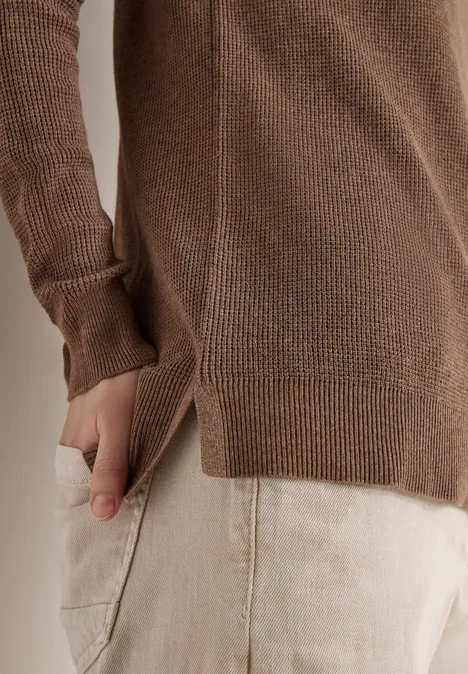Strukturpullover light macchiato brown melange Strukturpullover light macchiato brown melange