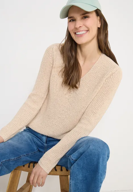 Strukturpullover pearl beige Strukturpullover pearl beige
