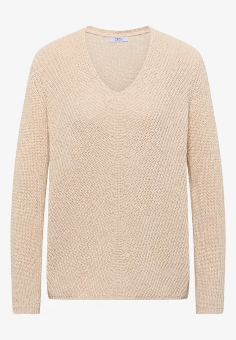 Strukturpullover pearl beige Strukturpullover pearl beige