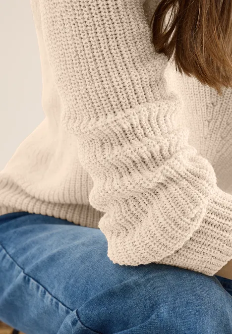 Strukturpullover pearl beige Strukturpullover pearl beige