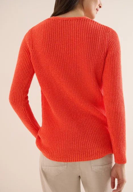 Strukturpullover cherry tomato orange Strukturpullover cherry tomato orange