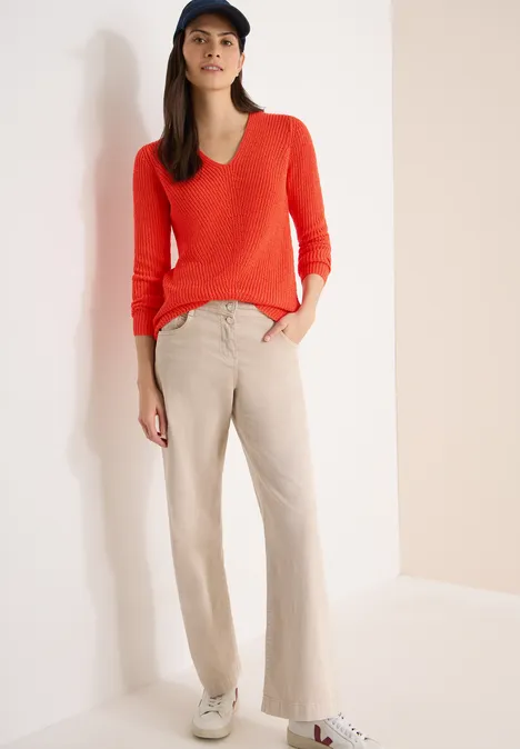 Strukturpullover cherry tomato orange Strukturpullover cherry tomato orange