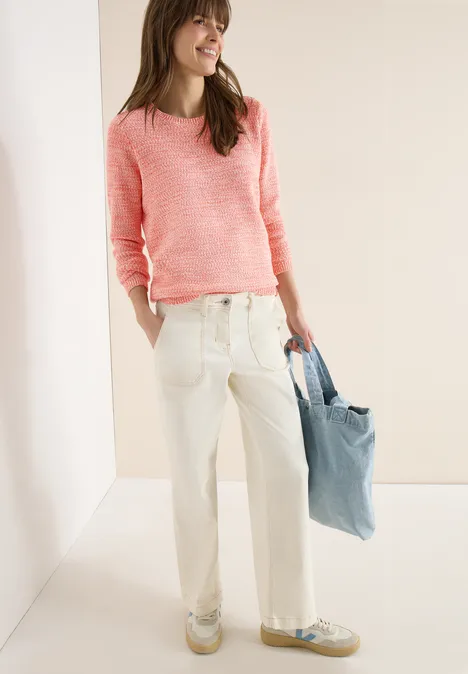 Space Dye Pullover cherry tomato orange