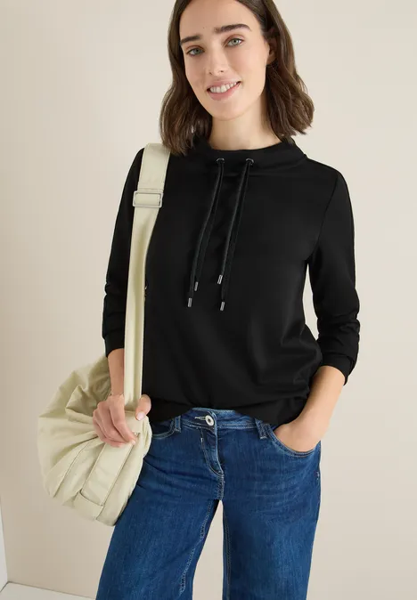 Sweatshirt mit Glitzertape Black Sweatshirt mit Glitzertape Black