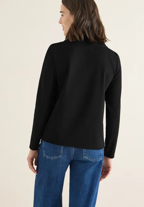 Sweatshirt mit Glitzertape Black Sweatshirt mit Glitzertape Black