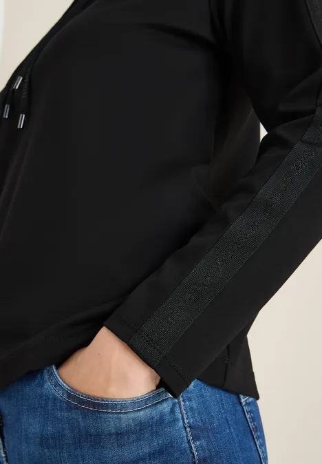 Sweatshirt mit Glitzertape Black Sweatshirt mit Glitzertape Black