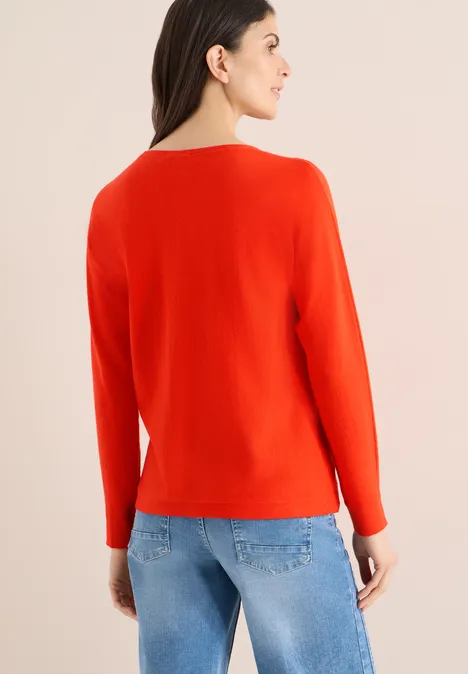 Dolman Pullover cherry tomato orange