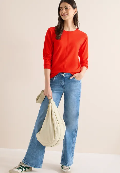 Dolman Pullover cherry tomato orange
