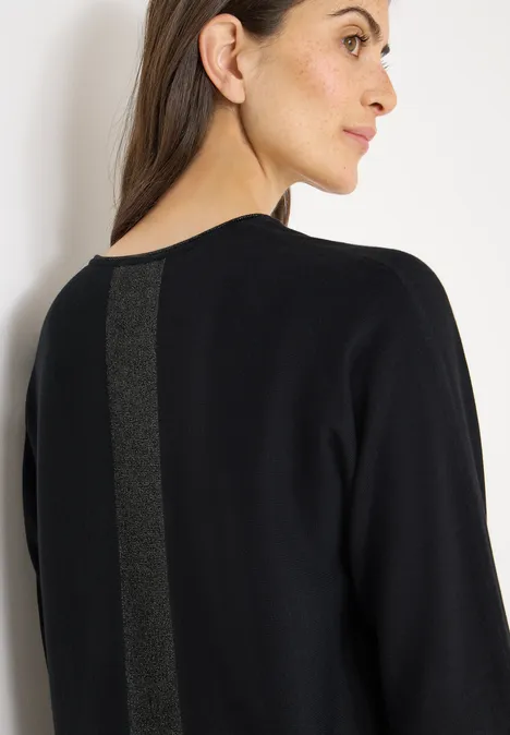Dolman Pullover mit Glitzer Black