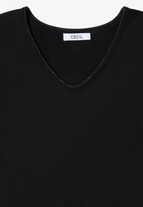 Dolman Pullover mit Glitzer Black