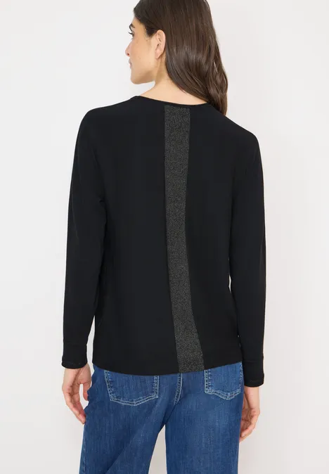 Dolman Pullover mit Glitzer Black