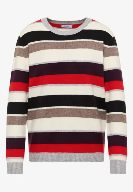 Gestreifter Pullover vanilla white