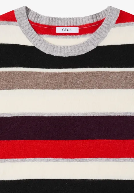 Gestreifter Pullover vanilla white