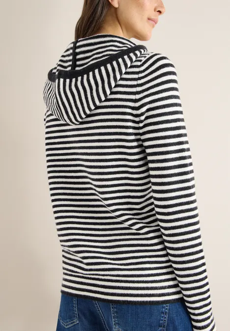 Gestreepte hoodie Black