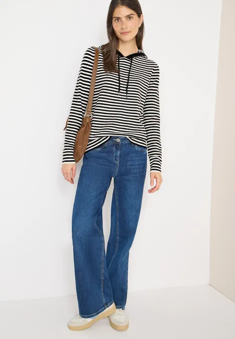 Gestreepte hoodie Black