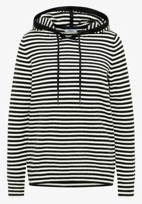 Gestreepte hoodie Black