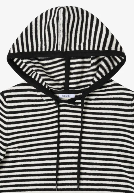 Gestreepte hoodie Black
