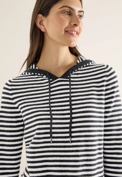 Gestreepte hoodie Black