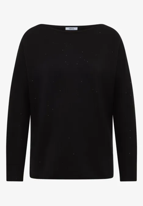 Pullover mit Glitzereffekt Black