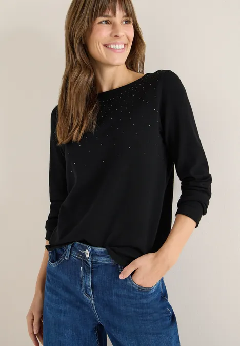 Pullover mit Glitzer Black Pullover mit Glitzer Black