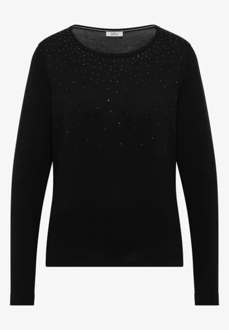 Pullover mit Glitzer Black