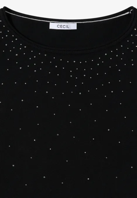 Pullover mit Glitzer Black Pullover mit Glitzer Black