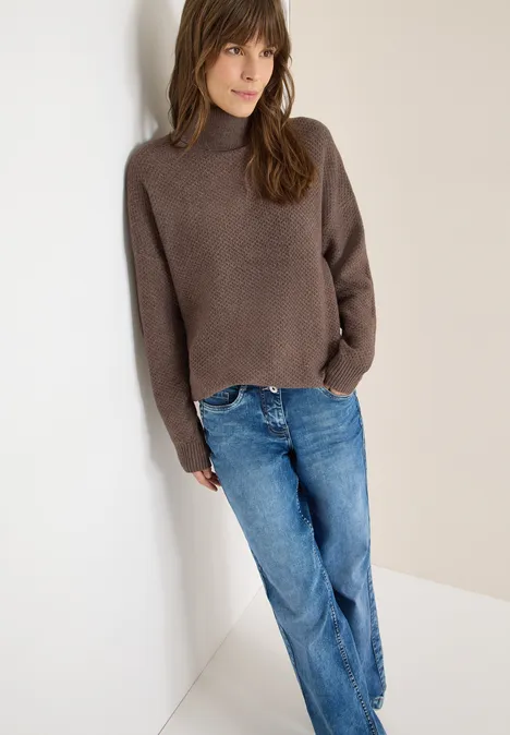 Structure du pull à col roulé mushroom taupe melange