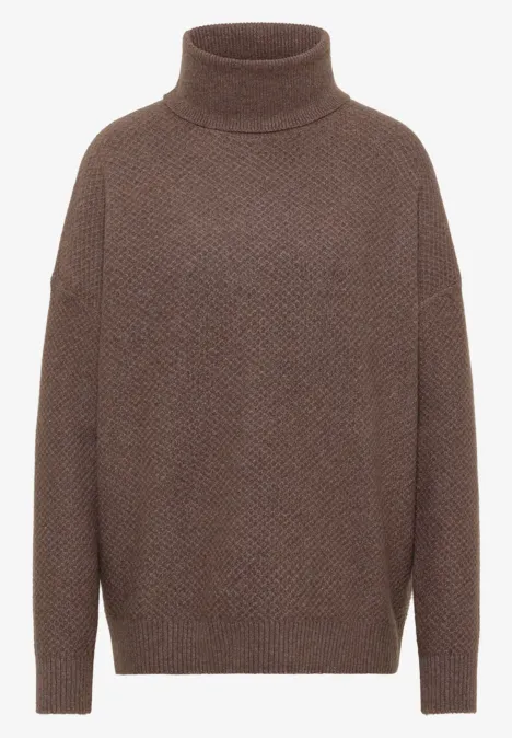 Structure du pull à col roulé mushroom taupe melange