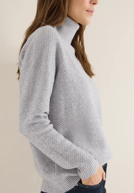Structure du pull à col roulé luna grey melange