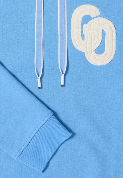 Hoodie met borduursel fountain blue Hoodie met borduursel fountain blue