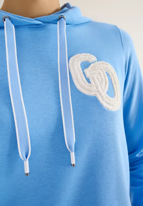 Hoodie met borduursel fountain blue Hoodie met borduursel fountain blue